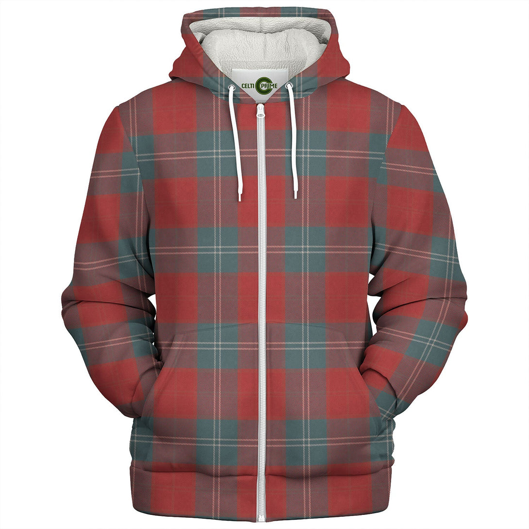 Lennox Weathered Tartan Sherpa Hoodie