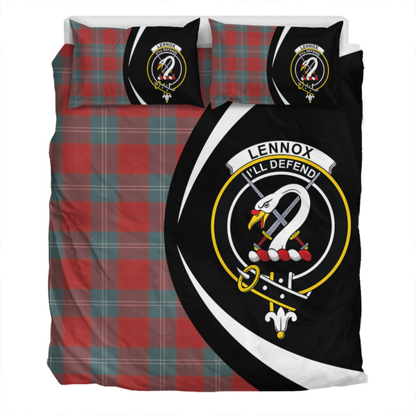 Lennox Weathered Clan Badge Tartan Bedding Set Circle Style