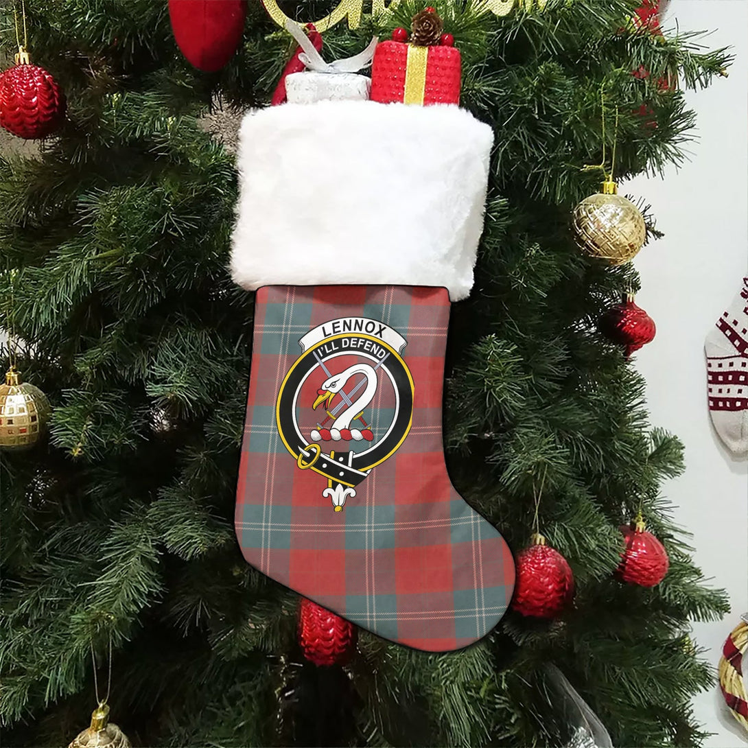 Lennox Weathered Clan Badge Tartan Christmas Stocking