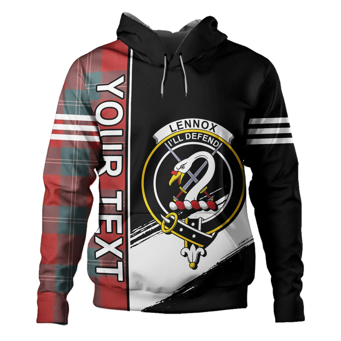 Lennox Weathered Clan Badge Tartan Hoodie Quarter Style Personalized