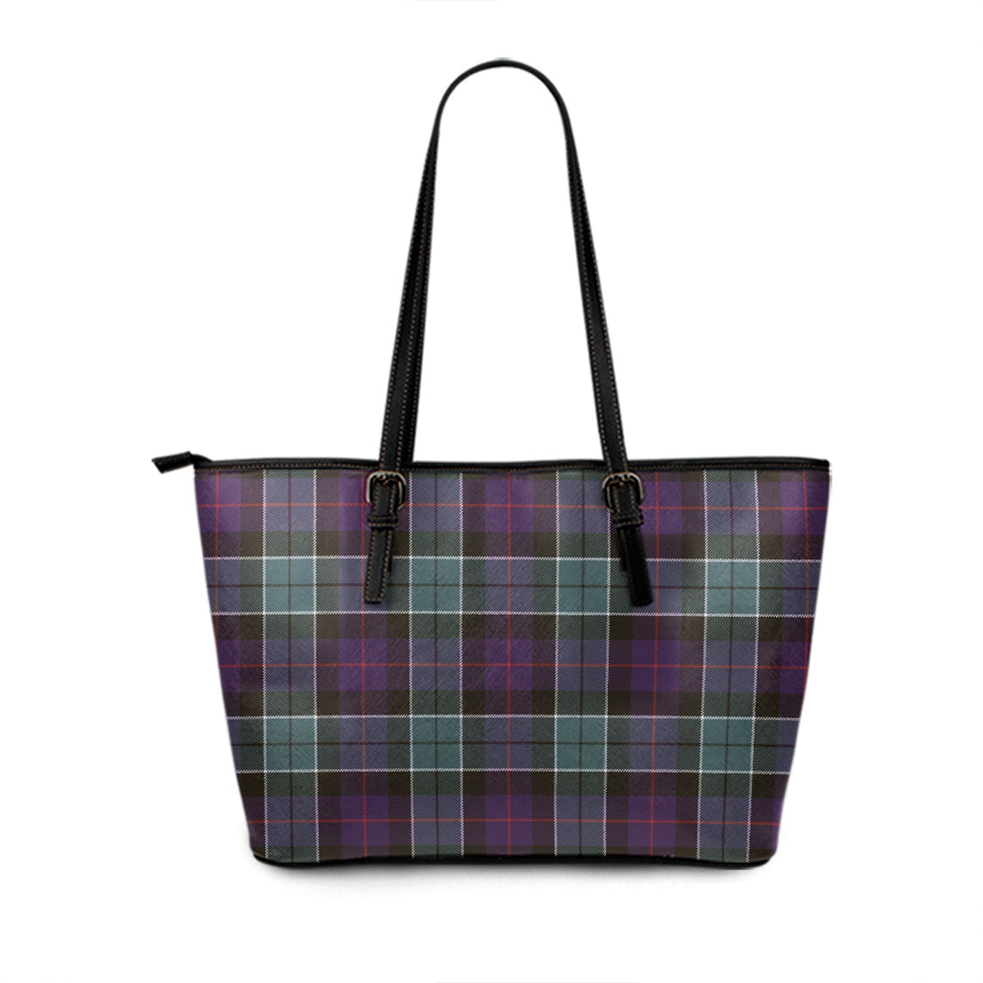 Leslie Hunting (Leslie Green) Weathered Tartan Leather Tote Bag