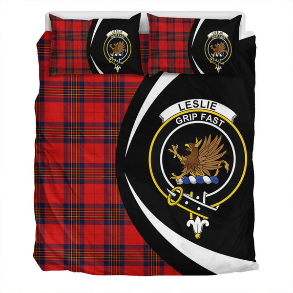 Leslie Modern Clan Badge Tartan Bedding Set Circle Style