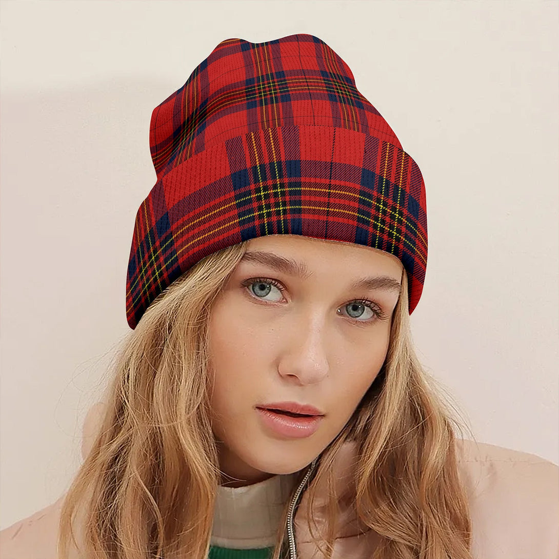 Leslie Modern Clan Badge Tartan Knitted Beanie