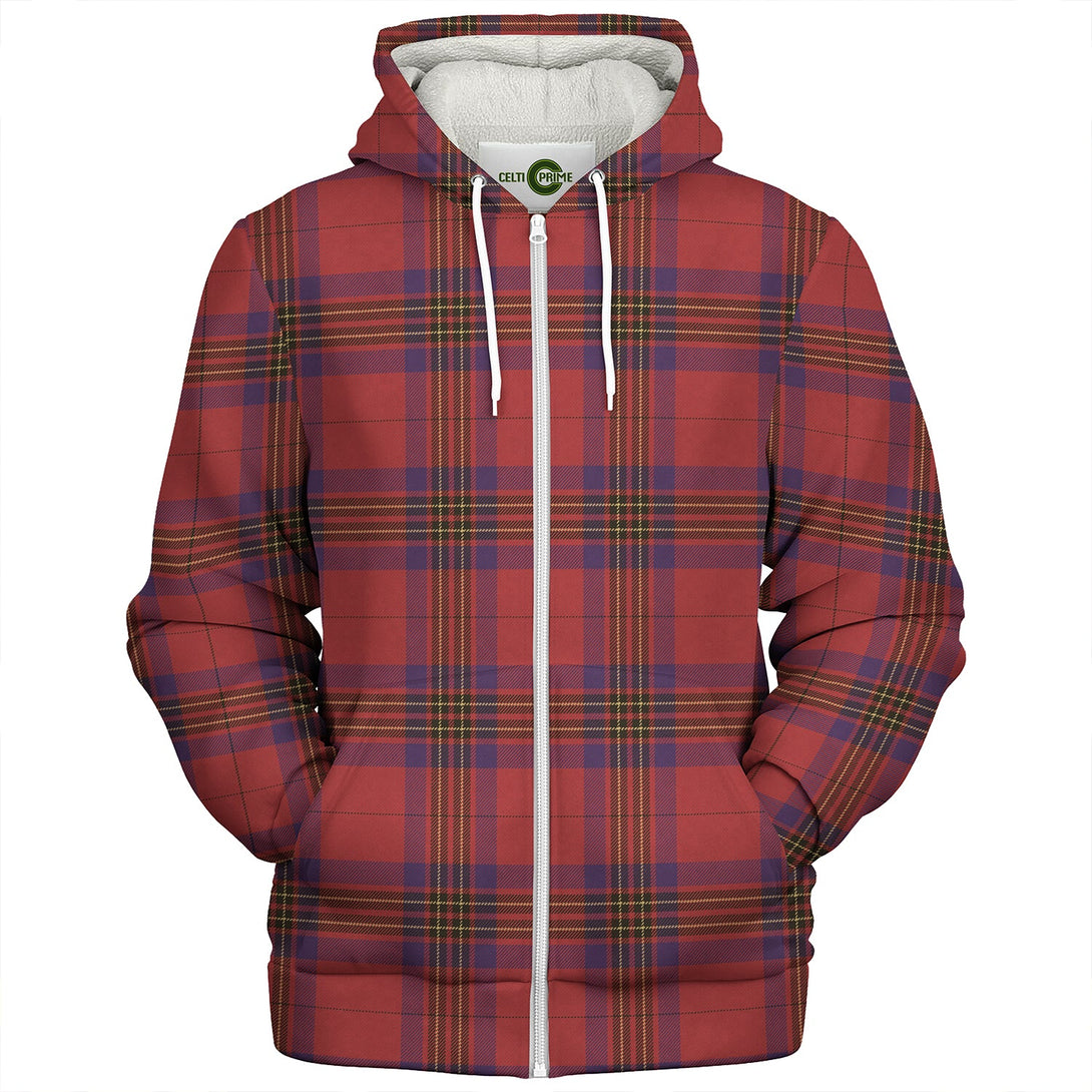 Leslie Weathered Clan Badge Tartan Sherpa Hoodie