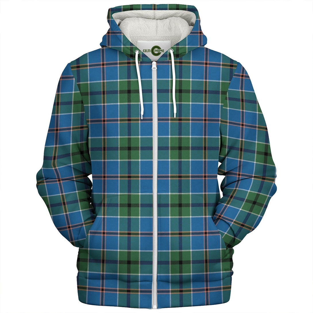 Leslie of the Hebrides Ancient Clan Badge Tartan Sherpa Hoodie