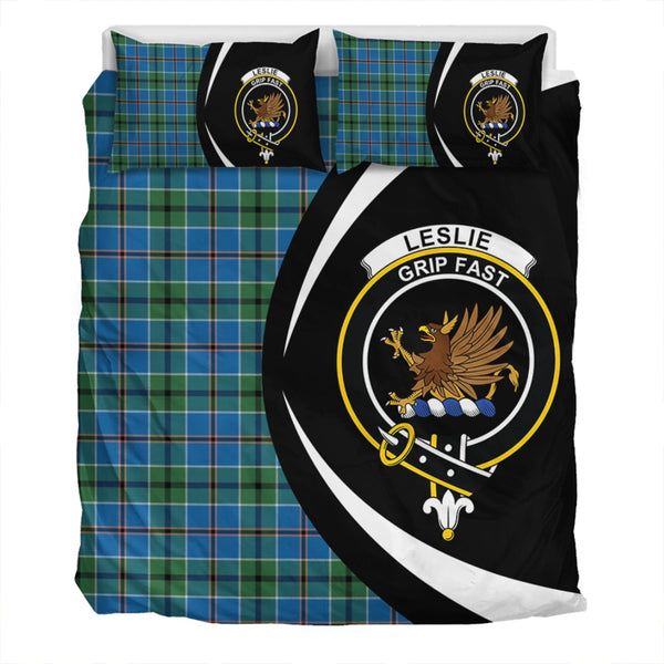 Leslie of the Hebrides Ancient Clan Badge Tartan Bedding Set Circle Style