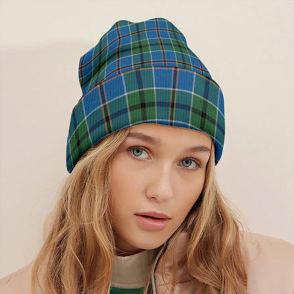 Leslie of the Hebrides Ancient Clan Badge Tartan Knitted Beanie