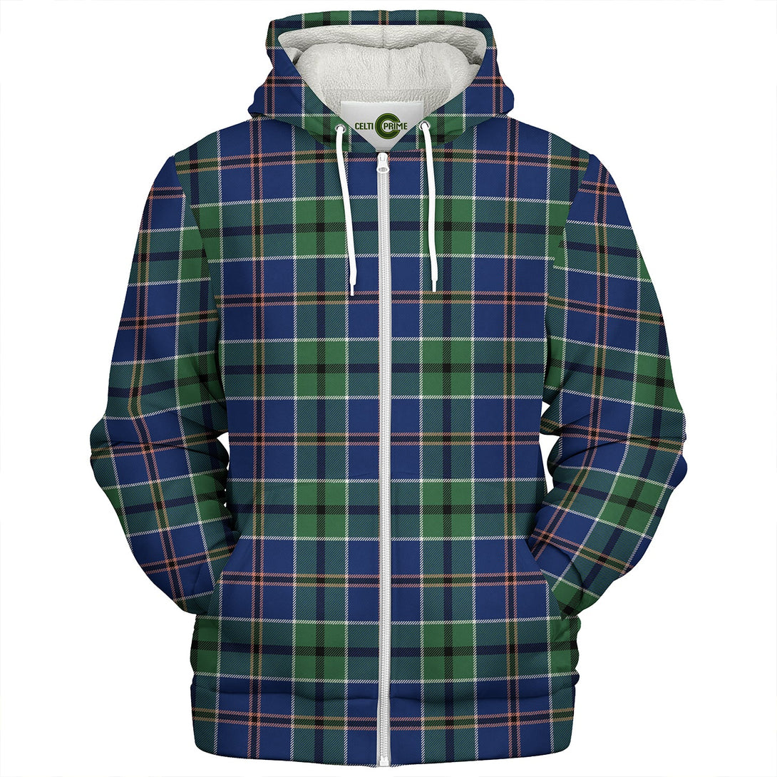 Leslie of the Hebrides Modern Clan Badge Tartan Sherpa Hoodie