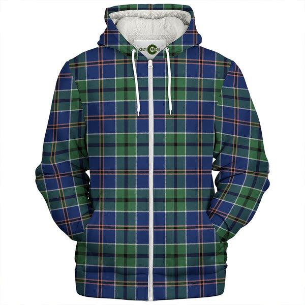 Leslie of the Hebrides Modern Clan Badge Tartan Sherpa Hoodie