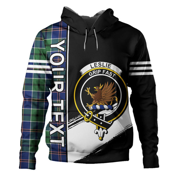 Leslie of the Hebrides Modern Clan Badge Tartan Hoodie Quarter Style Personalized