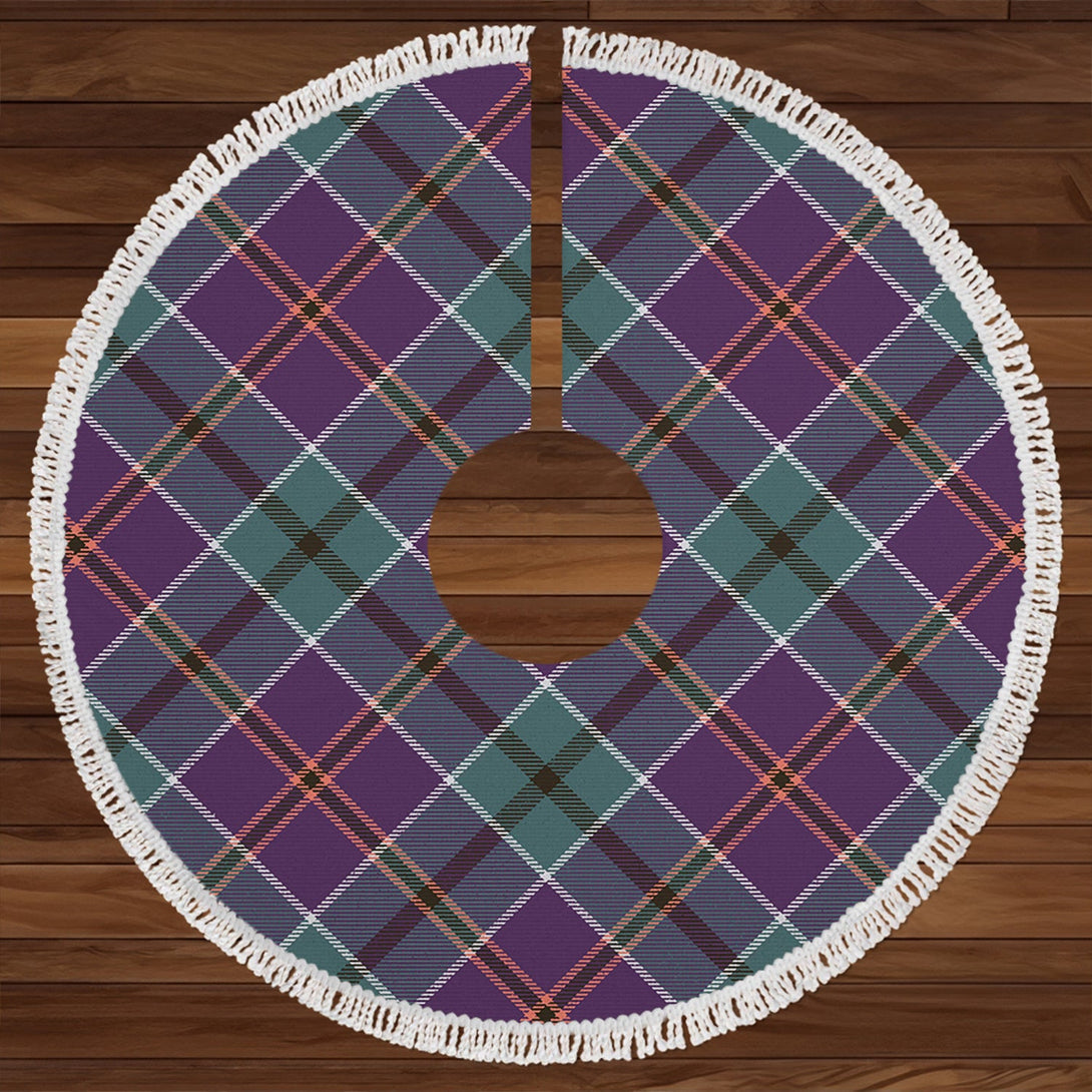 Leslie of the Hebrides Weathered Clan Badge Tartan Christmas Tree Skirt