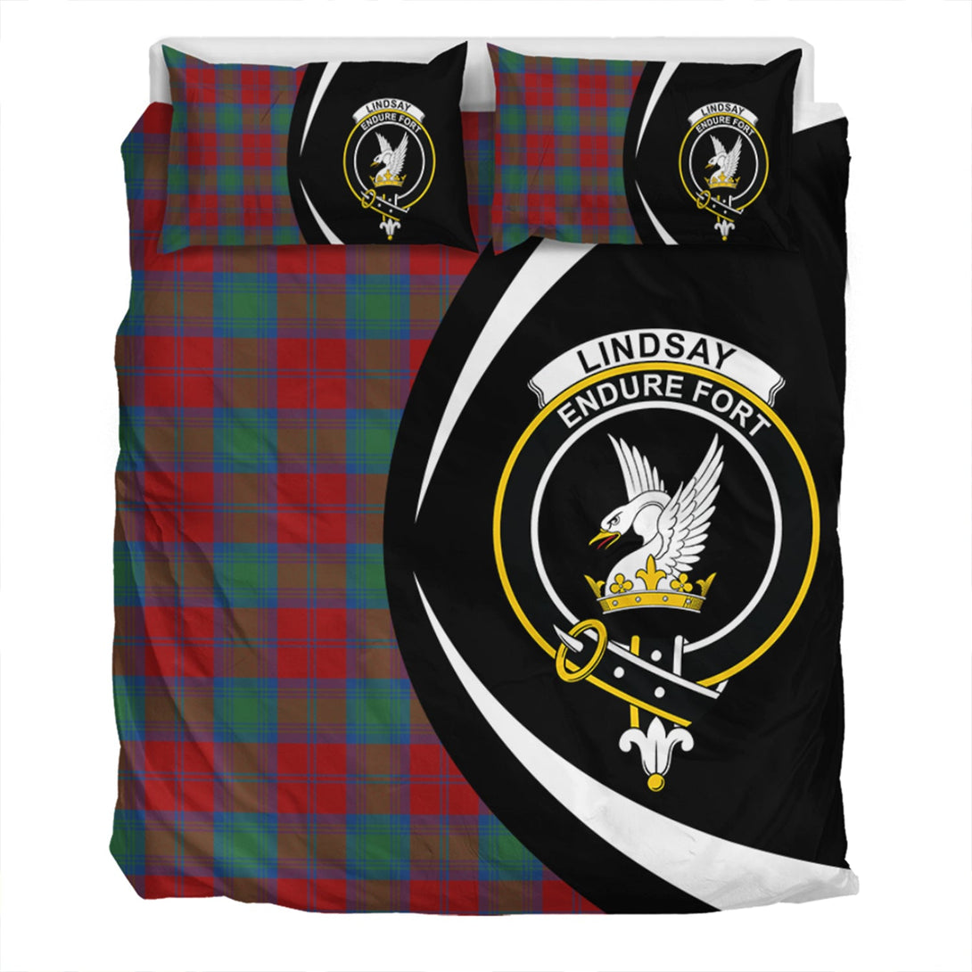 Lindsay Modern Clan Badge Tartan Bedding Set Circle Style