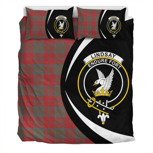 Lindsay Weathered Clan Badge Tartan Bedding Set Circle Style