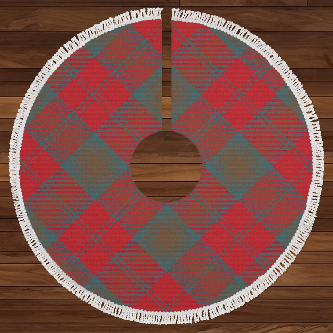 Lindsay Weathered Clan Badge Tartan Christmas Tree Skirt