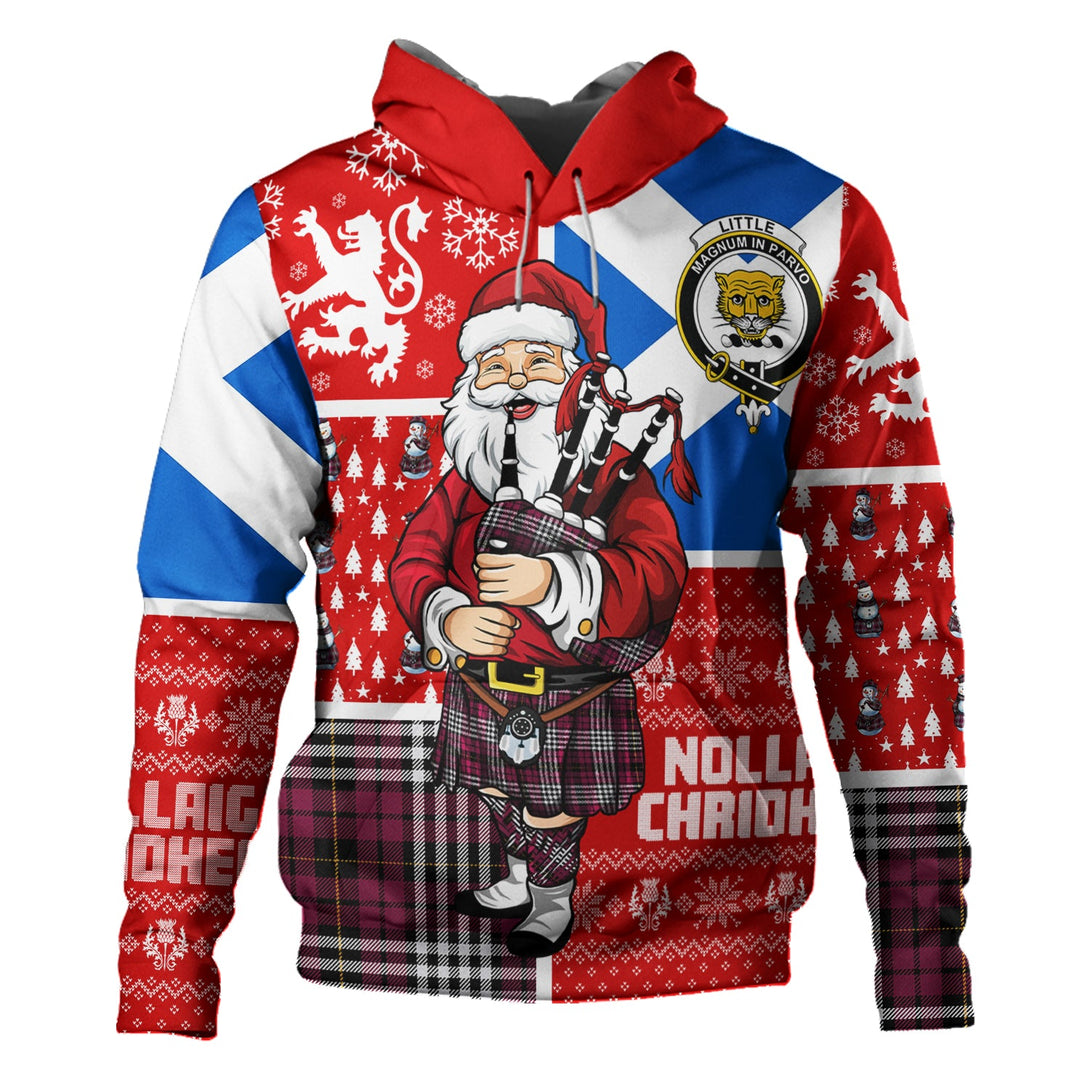 Little of Morton Rigg Modern Clan Badge Tartan Hoodie Scotland Christmas Santa