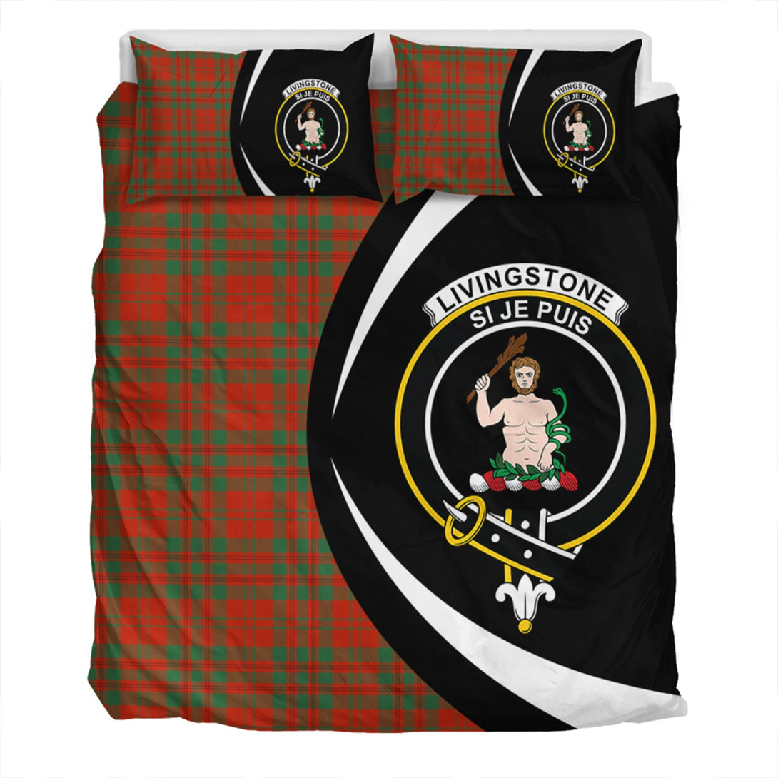 Livingstone Ancient Clan Badge Tartan Bedding Set Circle Style