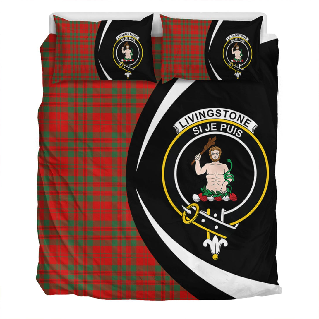 Livingstone Modern Clan Badge Tartan Bedding Set Circle Style