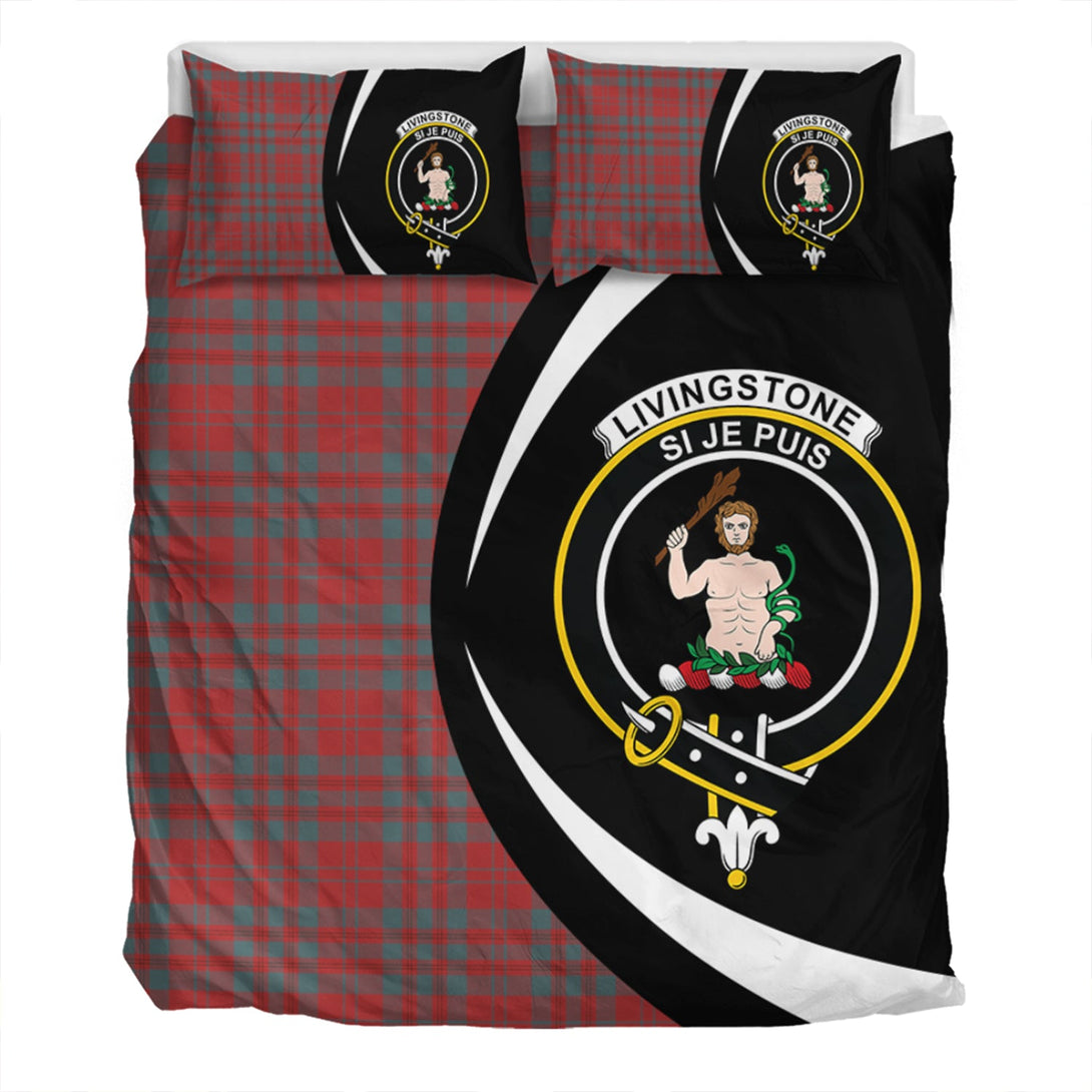 Livingstone Weathered Clan Badge Tartan Bedding Set Circle Style