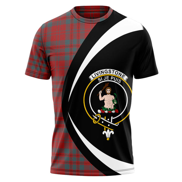 Livingstone Weathered Clan Badge Tartan T-Shirt Circle Style Personalized