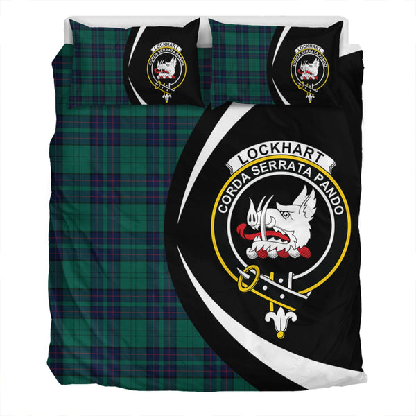 Lockhart Modern Clan Badge Tartan Bedding Set Circle Style