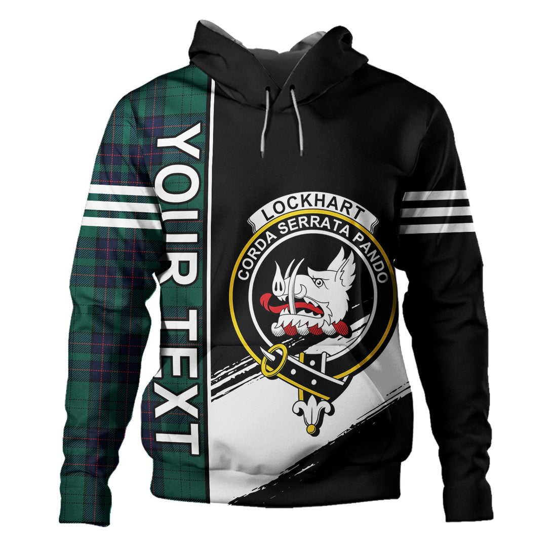 Lockhart Modern Clan Badge Tartan Hoodie Quarter Style Personalized