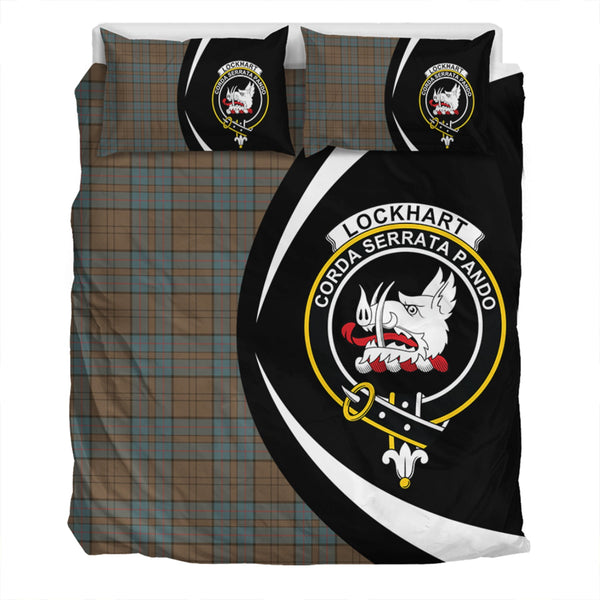 Lockhart Weathered Clan Badge Tartan Bedding Set Circle Style