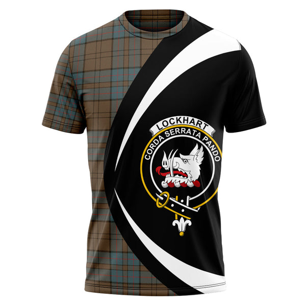 Lockhart Weathered Clan Badge Tartan T-Shirt Circle Style Personalized