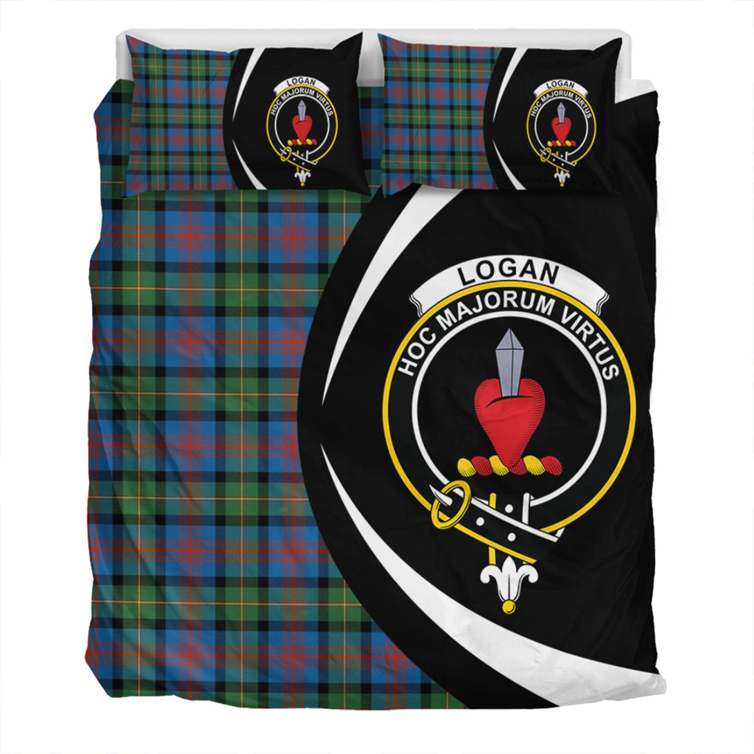 Logan Ancient Clan Badge Tartan Bedding Set Circle Style