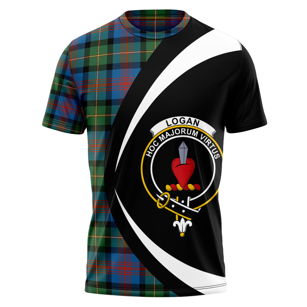 Logan Ancient Clan Badge Tartan T-Shirt Circle Style Personalized