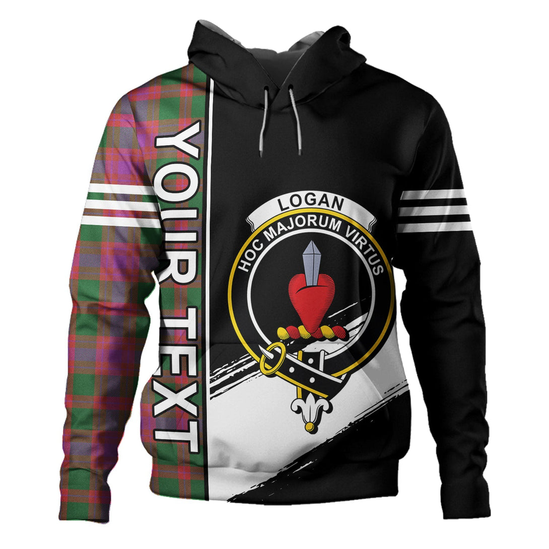 Logan Light Ancient Clan Badge Tartan Hoodie Quarter Style Personalized