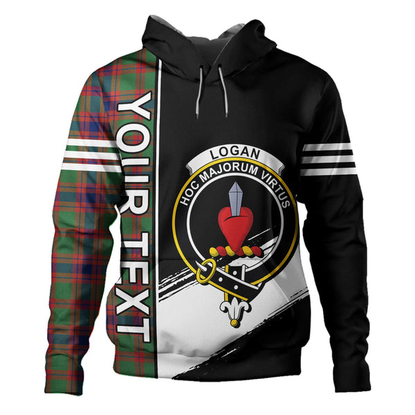 Logan Light Modern Clan Badge Tartan Hoodie Quarter Style Personalized