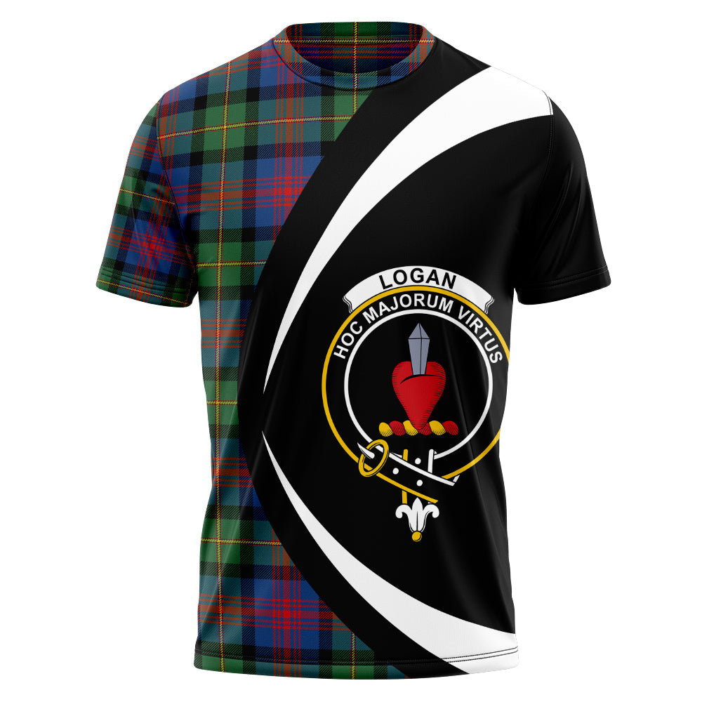 Logan Modern Clan Badge Tartan T-Shirt Circle Style Personalized