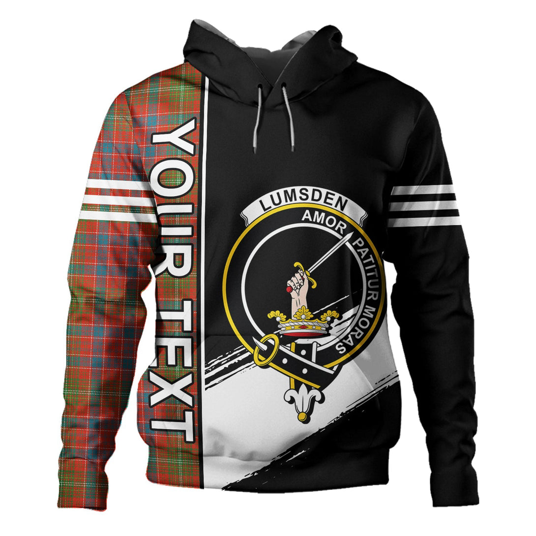 Lumsden Ancient Clan Badge Tartan Hoodie Quarter Style Personalized