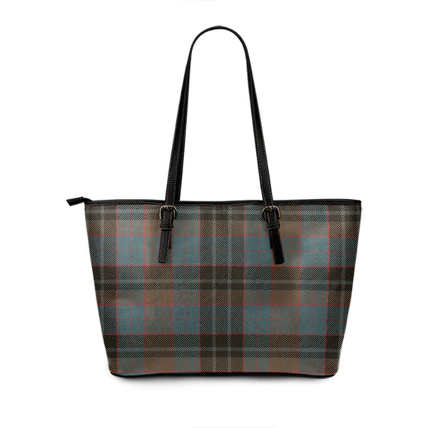 Lumsden Hunting (Lumsden Green) Weathered Tartan Leather Tote Bag