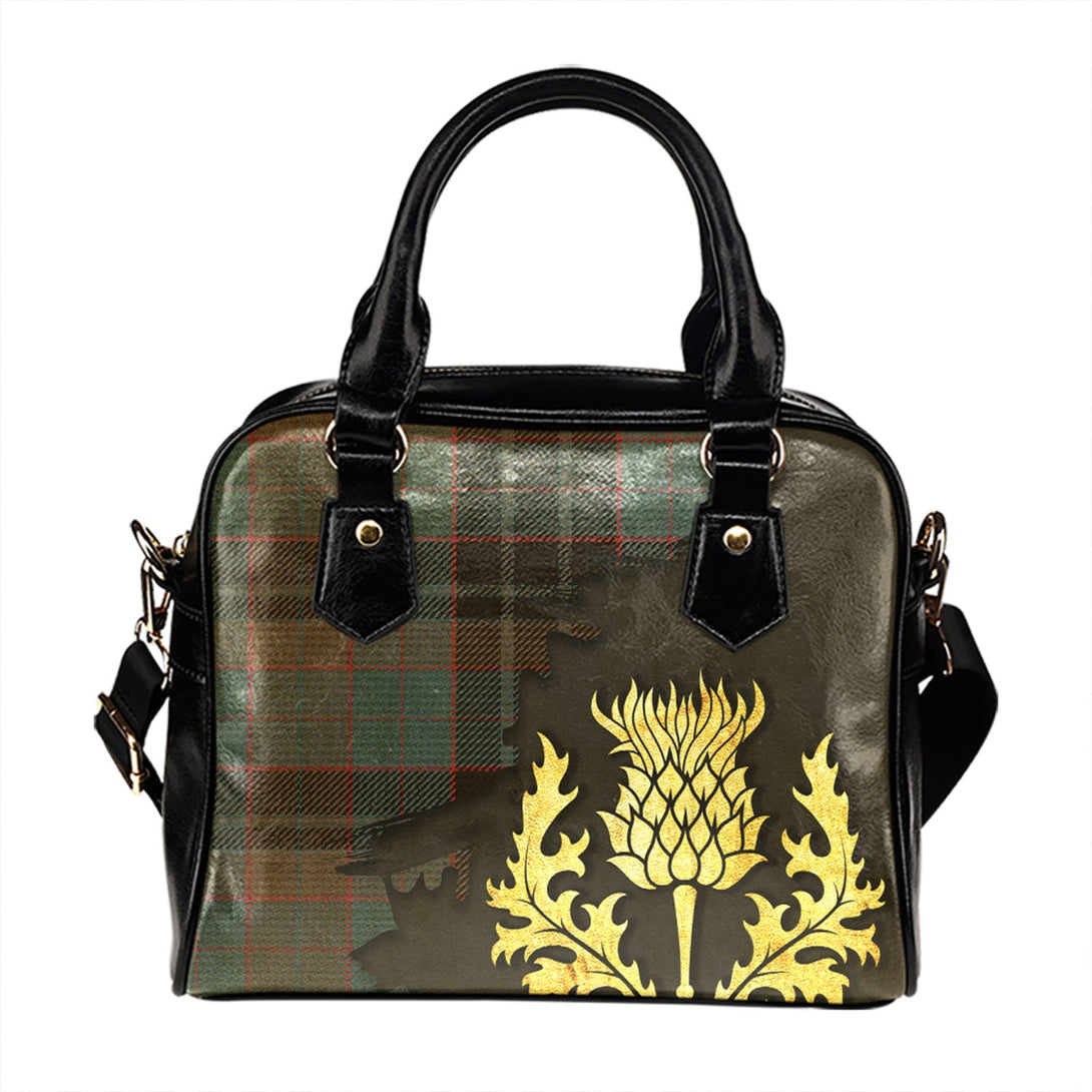 Lumsden Hunting (Lumsden Green) Weathered Tartan Shoulder Handbag Thistle Oldest Style