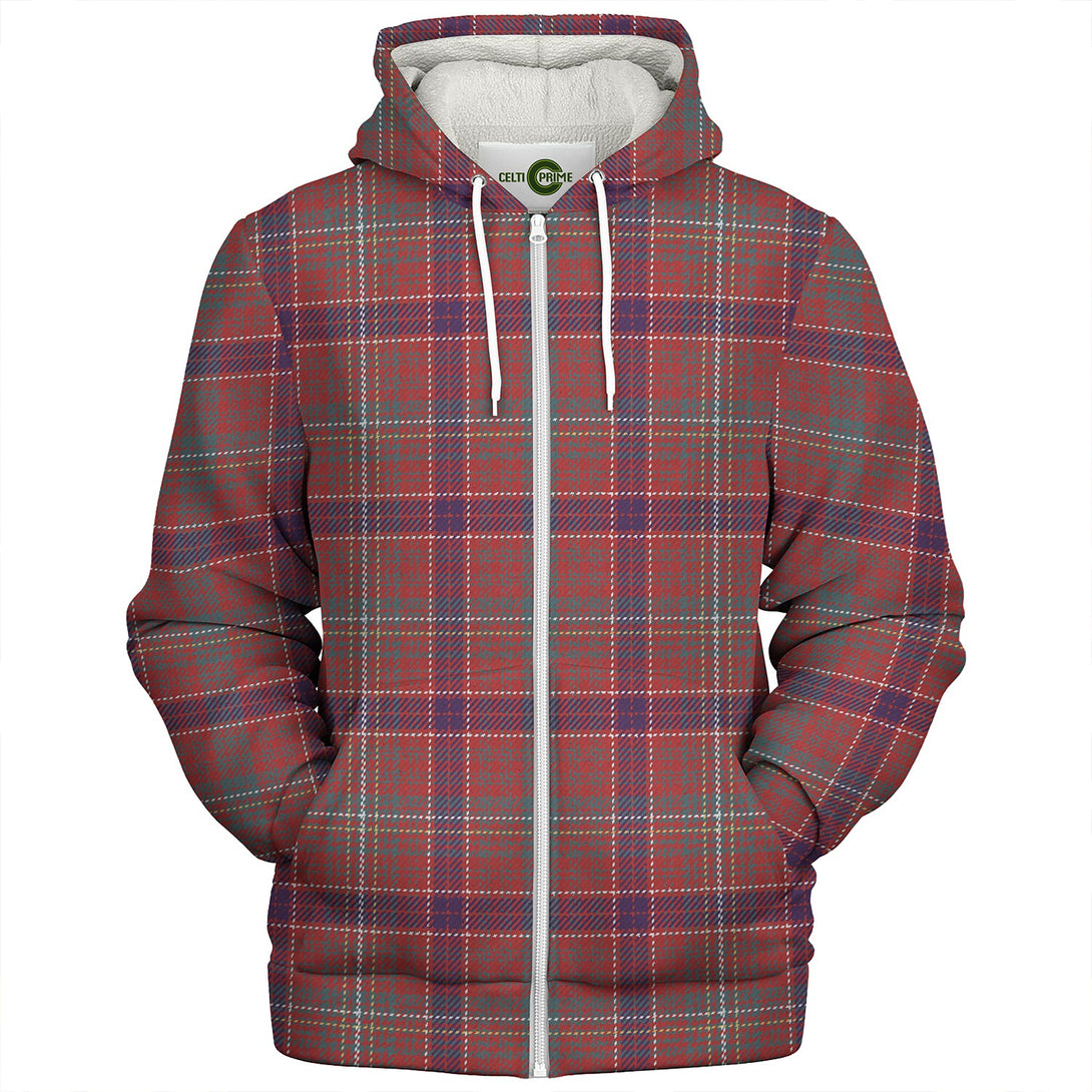 Lumsden Waistcoat Weathered Clan Badge Tartan Sherpa Hoodie