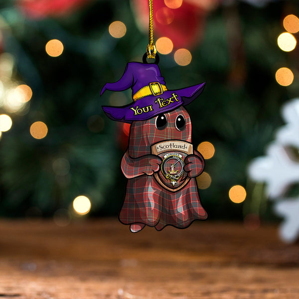 Lumsden Weathered Clan Badge Tartan Wood Acrylic Ornament Halloween Ghost