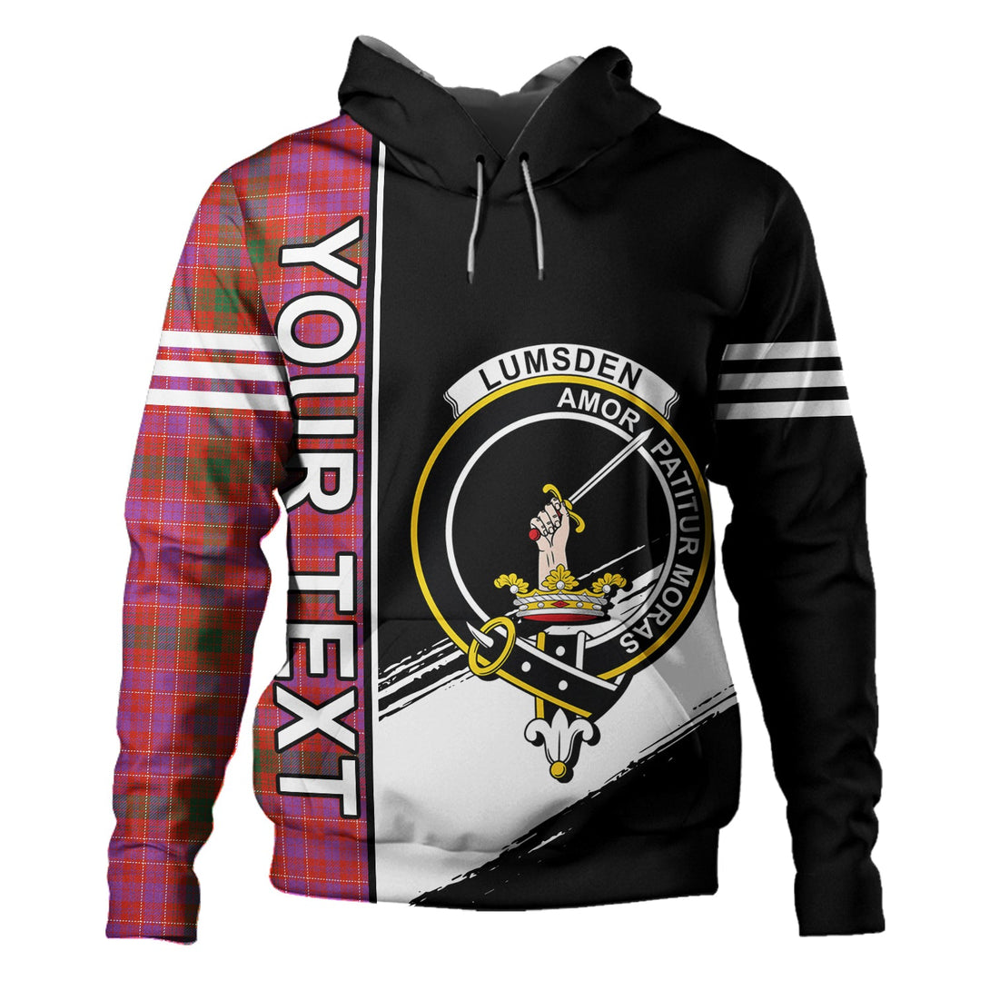 Lumsden of Clova Ancient Clan Badge Tartan Hoodie Quarter Style Personalized