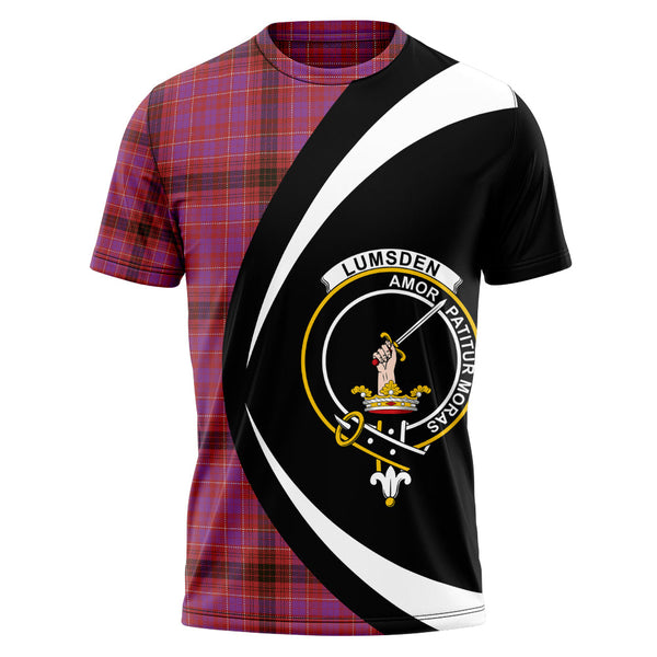 Lumsden of Clova Weathered Clan Badge Tartan T-Shirt Circle Style Personalized