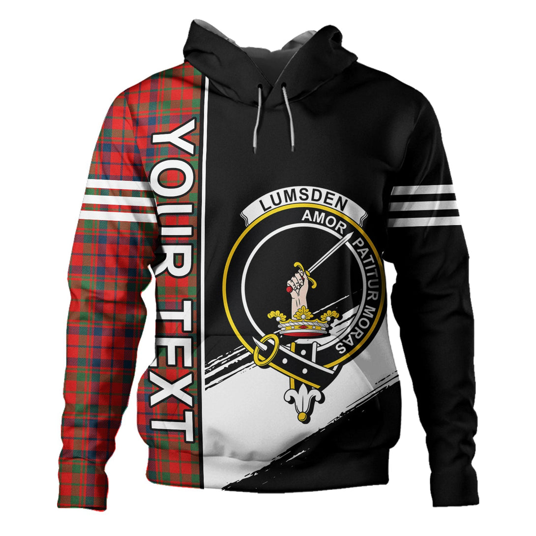 Lumsden of Kintore Modern Clan Badge Tartan Hoodie Quarter Style Personalized