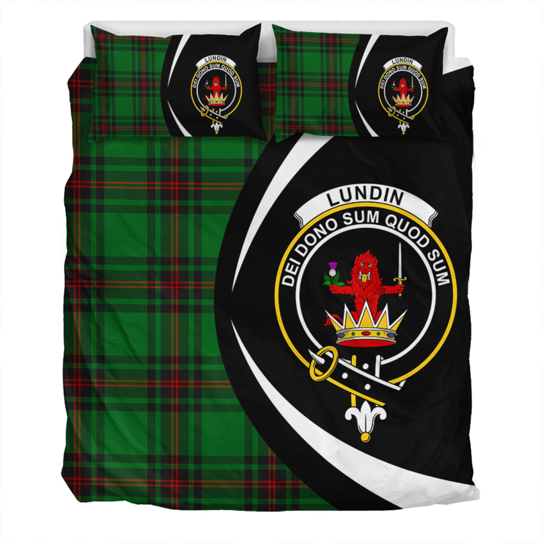 Lundin Clan Badge Tartan Bedding Set Circle Style