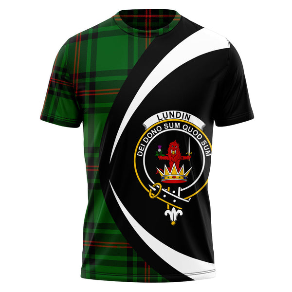 Lundin Clan Badge Tartan T-Shirt Circle Style Personalized