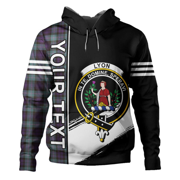 Lyon ((Liall Lyall Lyle) Weathered Clan Badge Tartan Hoodie Quarter Style Personalized