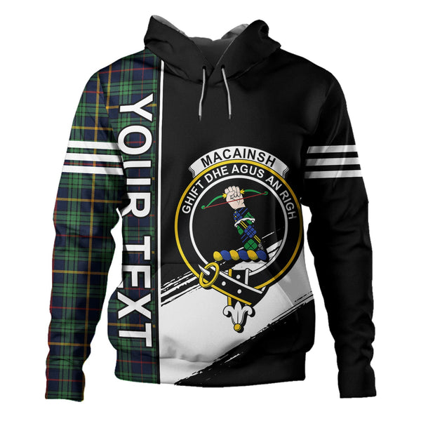 MacAinsh Modern Clan Badge Tartan Hoodie Quarter Style Personalized