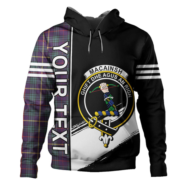 MacAinsh Weathered Clan Badge Tartan Hoodie Quarter Style Personalized