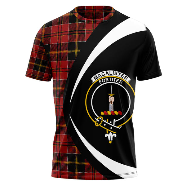 MacAlister of Skye Modern Clan Badge Tartan T-Shirt Circle Style Personalized