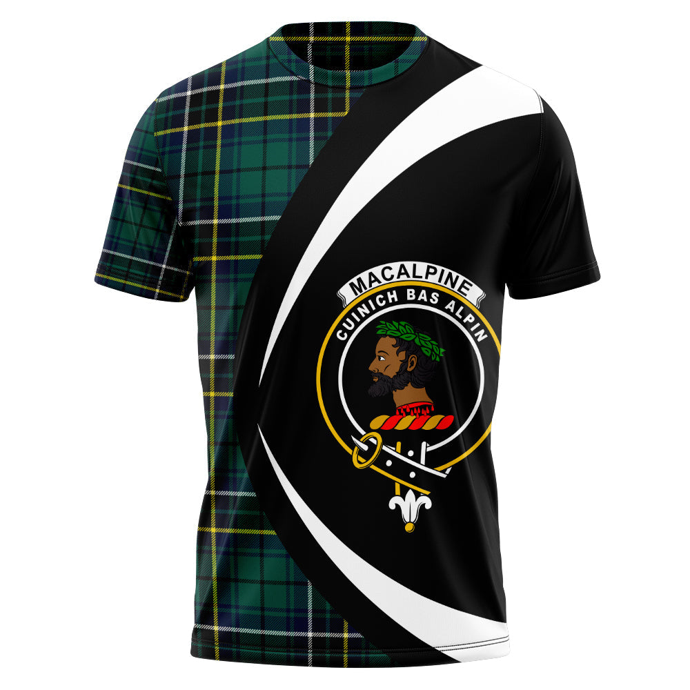 MacAlpine Modern Clan Badge Tartan T-Shirt Circle Style Personalized