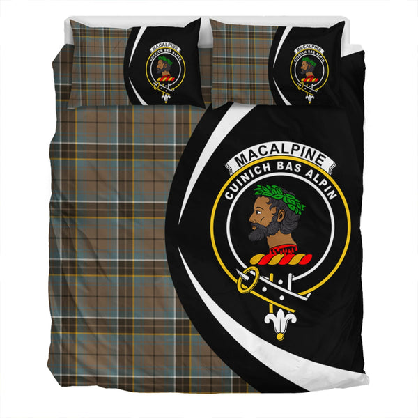 MacAlpine Weathered Clan Badge Tartan Bedding Set Circle Style