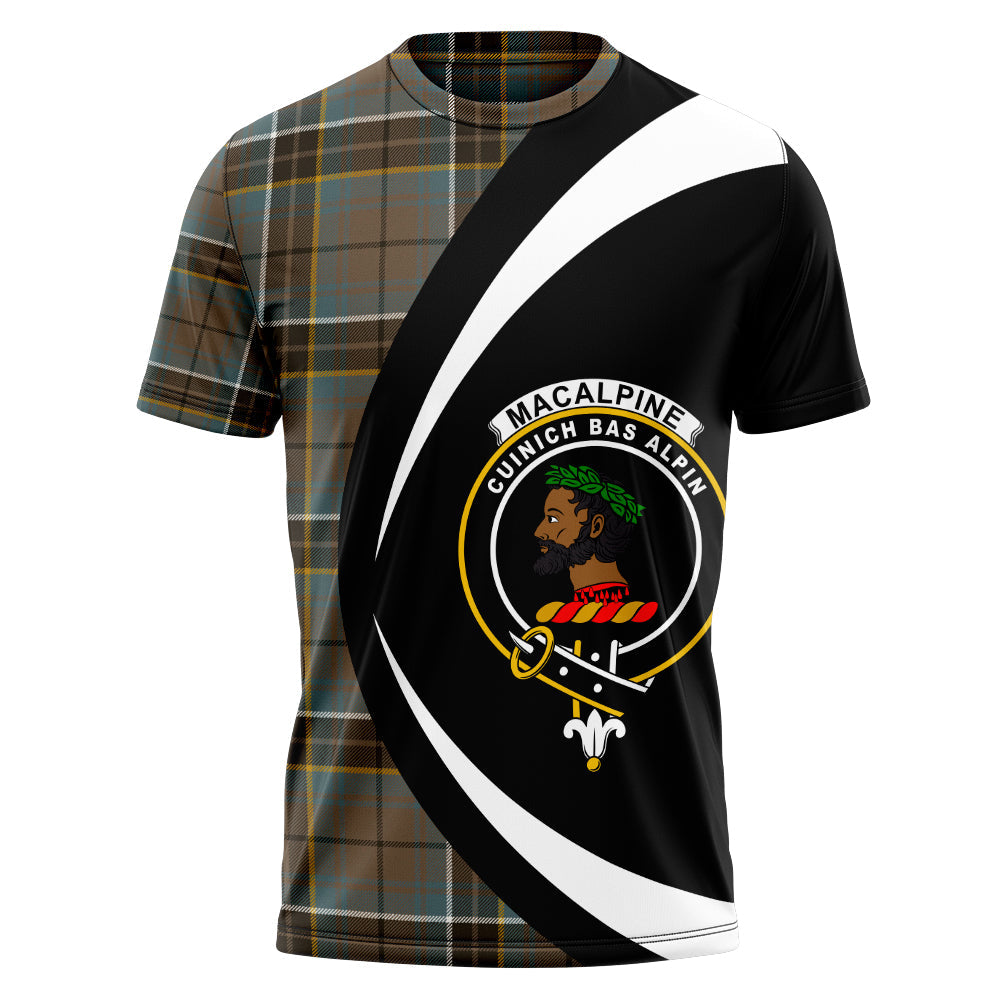 MacAlpine Weathered Clan Badge Tartan T-Shirt Circle Style Personalized