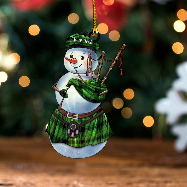 MacArthur 1815 Ancient Tartan Wood Acrylic Ornament Snowman Bagpipe Personalized